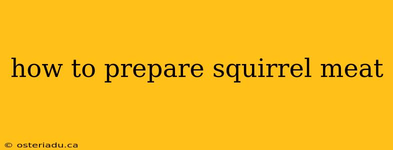 how to prepare squirrel meat