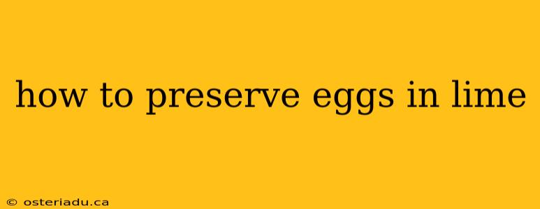 how to preserve eggs in lime