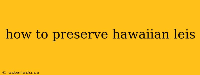 how to preserve hawaiian leis