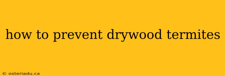 how to prevent drywood termites