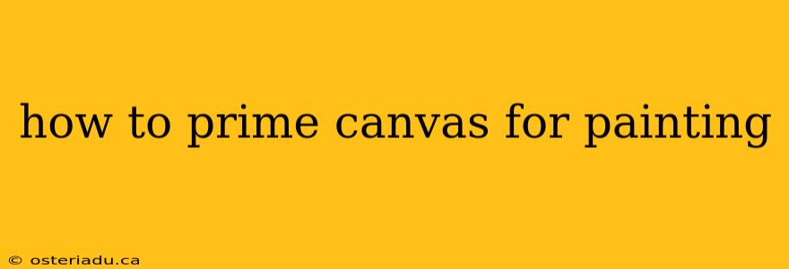 how to prime canvas for painting