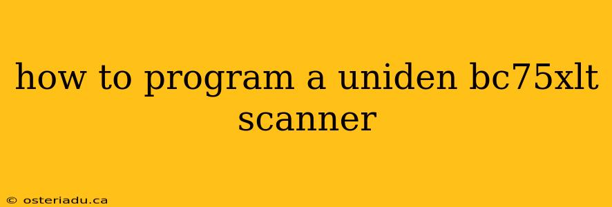 how to program a uniden bc75xlt scanner