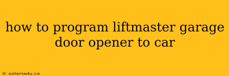 how to program liftmaster garage door opener to car