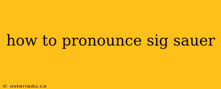 how to pronounce sig sauer