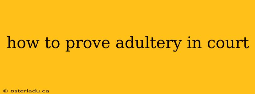 how to prove adultery in court