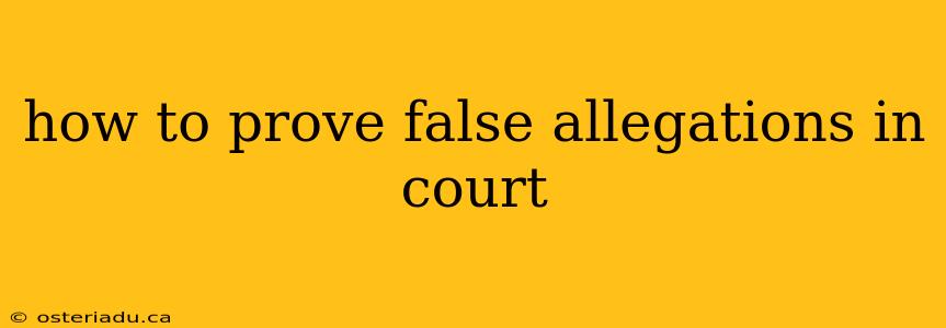 how to prove false allegations in court