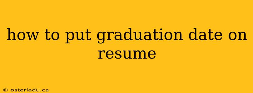 how to put graduation date on resume