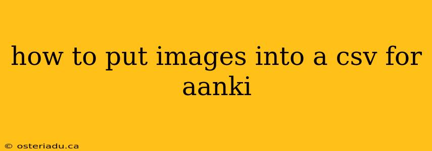 how to put images into a csv for aanki