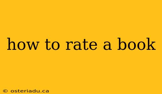 how to rate a book