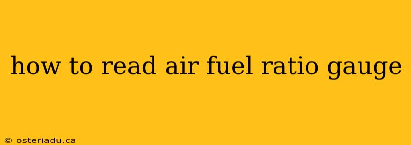 how to read air fuel ratio gauge