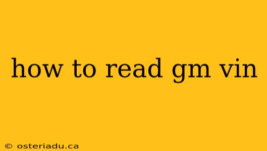 how to read gm vin