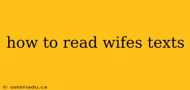 how to read wifes texts