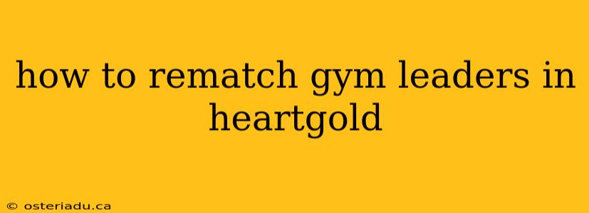 how to rematch gym leaders in heartgold