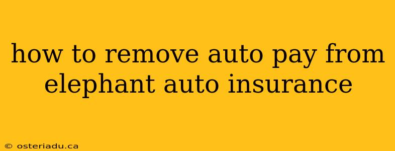 how to remove auto pay from elephant auto insurance