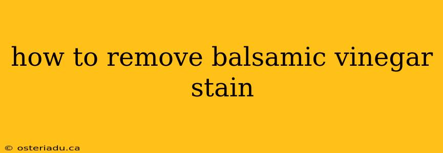 how to remove balsamic vinegar stain