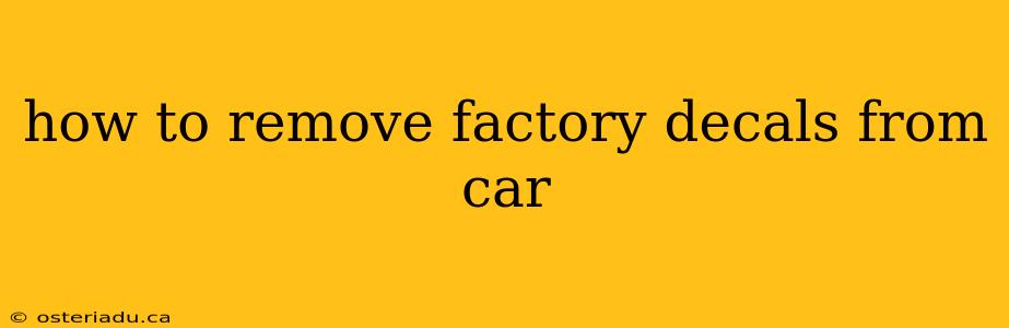 how to remove factory decals from car