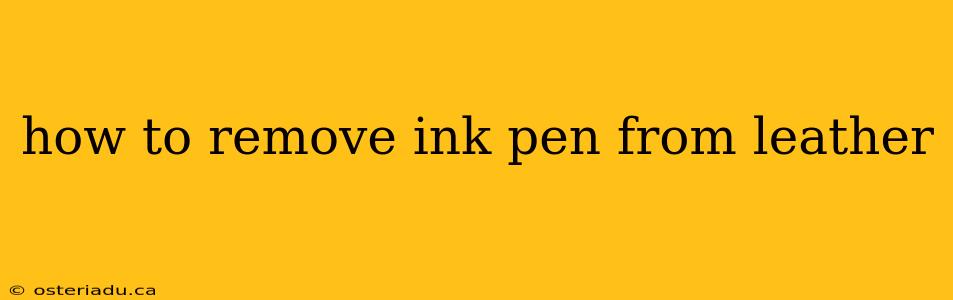 how to remove ink pen from leather