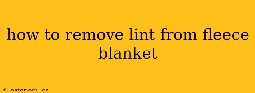 how to remove lint from fleece blanket