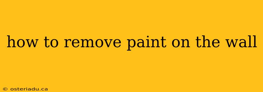 how to remove paint on the wall