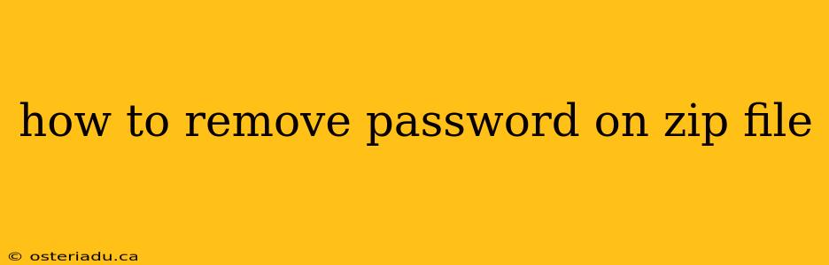 how to remove password on zip file