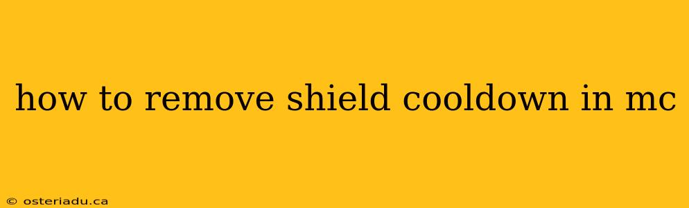 how to remove shield cooldown in mc