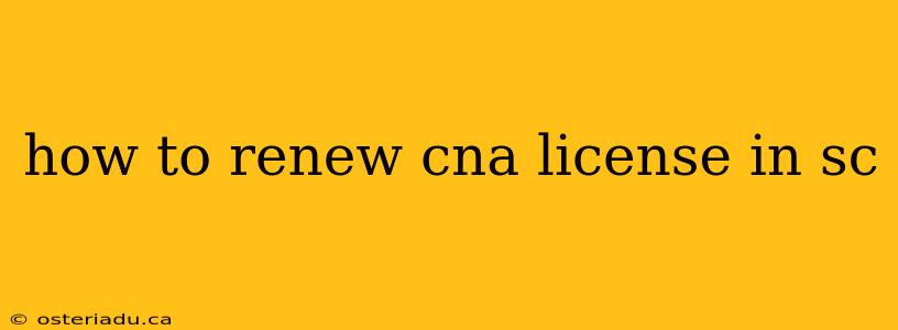 how to renew cna license in sc