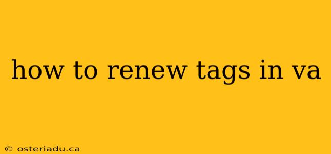 how to renew tags in va