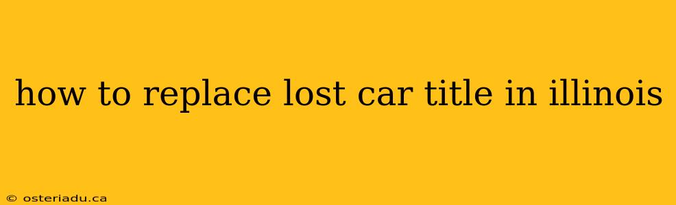 how to replace lost car title in illinois