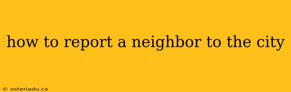 how to report a neighbor to the city