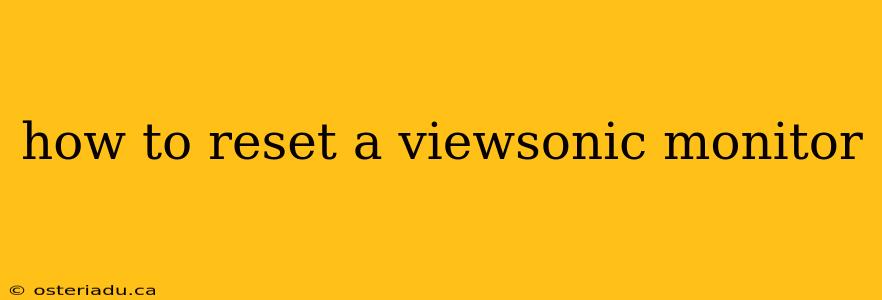 how to reset a viewsonic monitor