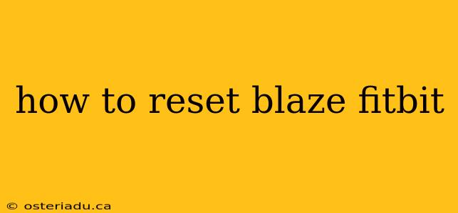 how to reset blaze fitbit