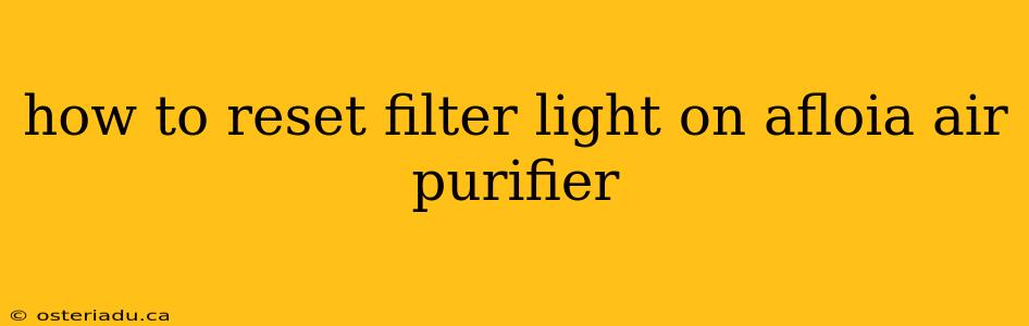 how to reset filter light on afloia air purifier