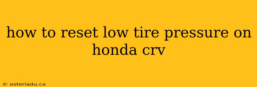 how to reset low tire pressure on honda crv