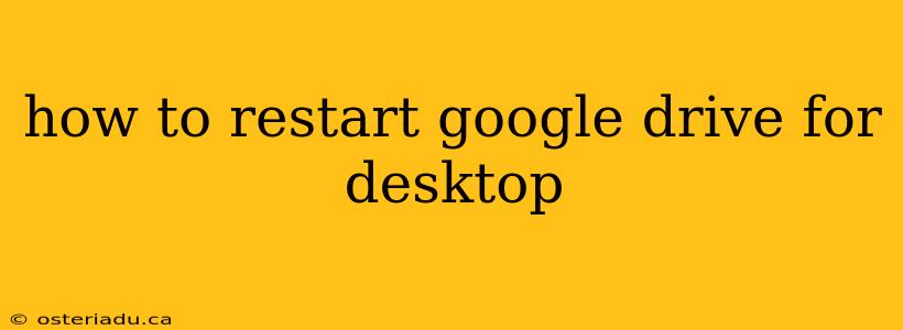 how to restart google drive for desktop