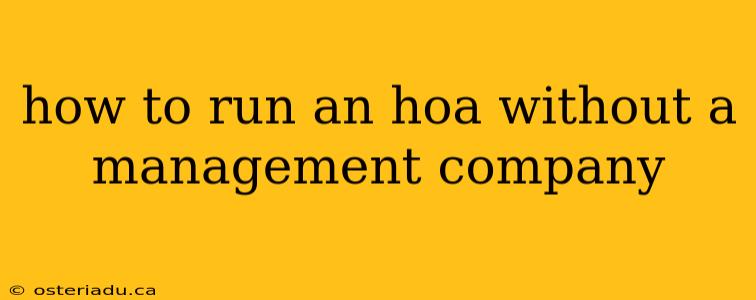 how to run an hoa without a management company