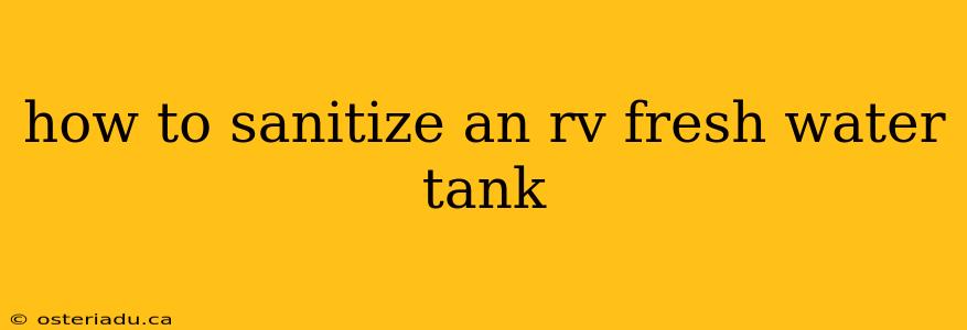 how to sanitize an rv fresh water tank