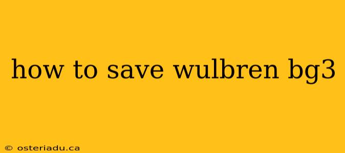 how to save wulbren bg3