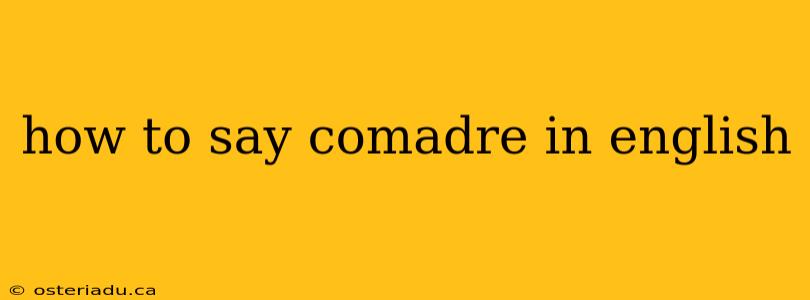 how to say comadre in english