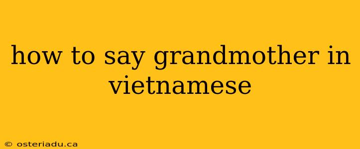 how to say grandmother in vietnamese