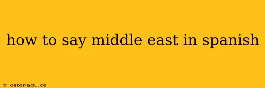 how to say middle east in spanish