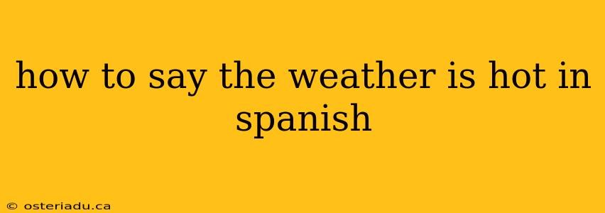 how to say the weather is hot in spanish