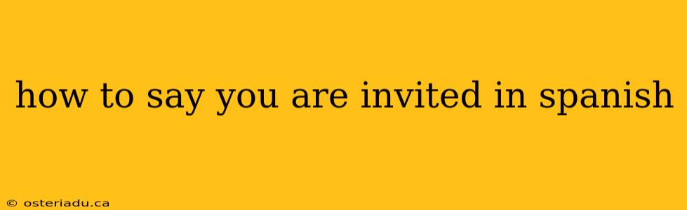 how to say you are invited in spanish