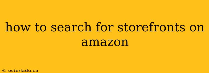 how to search for storefronts on amazon