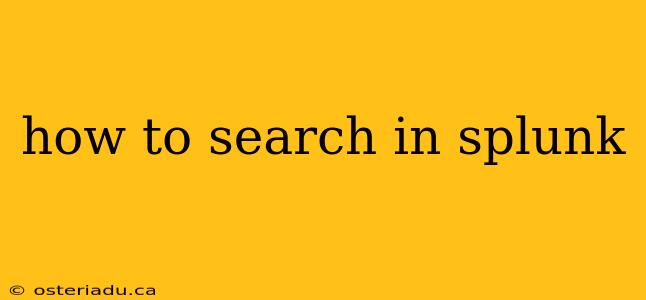 how to search in splunk