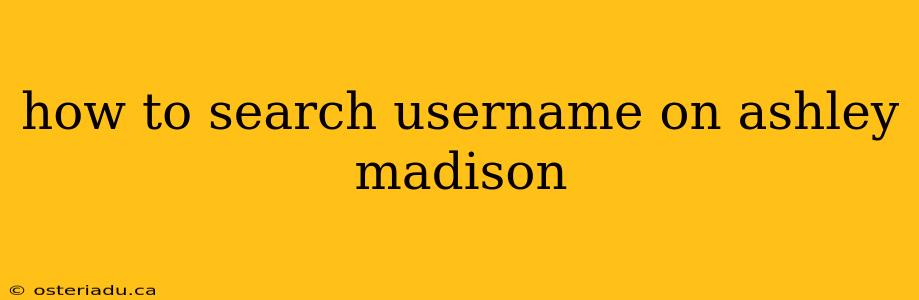 how to search username on ashley madison