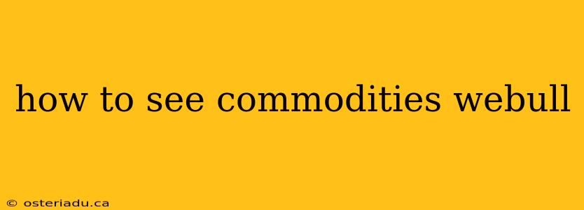 how to see commodities webull