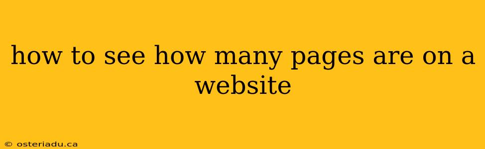 how to see how many pages are on a website