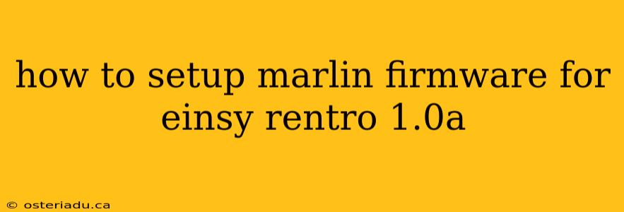 how to setup marlin firmware for einsy rentro 1.0a