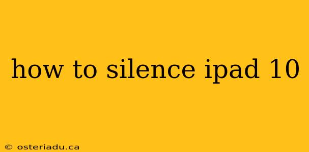 how to silence ipad 10