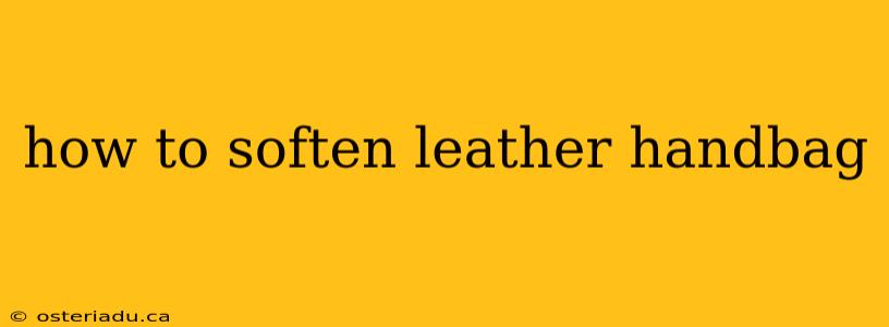 how to soften leather handbag